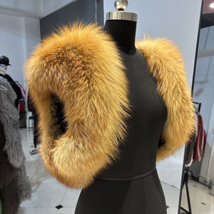 Veste sans manches en fourrure de <span class=keywords><strong>renard</strong></span> véritable, cape ouverte sur le devant pour femme, châle d'hiver en fourrure, veste en fourrure - Product Image 1