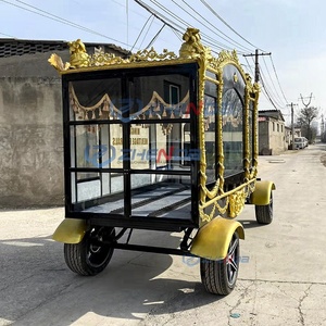 Popular Black Hearse Funeral Carriage Coffin Cart Funeral Car Vintage Funeral Carriage Hearse for Sale - Product Image 2