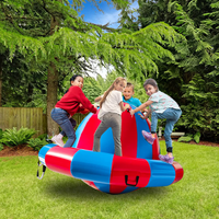 Balançoire gonflable géante d'extérieur en PVC pour 4 personnes, type dôme, avec fonction rebond et balançoire à bascule