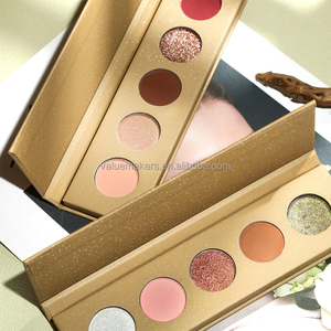 Paleta de sombras de ojos con purpurina DIY de 5 Formas personalizable, maquillaje de ojos metálico mate holográfico de alta pigmentación, Etiqueta Privada - Product Image 4