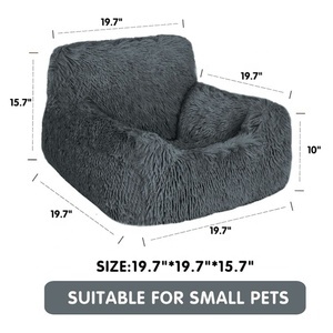Köpek araba koltuğu sıcak peluş hayvan yükseltici koltuk seyahat köpek araba yatağı depolama cebi ile ve klipsli güvenlik tasma, yumuşak peluş köpek yatağı - Product Image 6