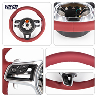 Volant en cuir rouge directement de l'usine pour Porsche Panamera Cayenne Macan 718 911 Boxster Cayman