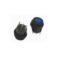 Interrupteur à bascule étanche 12V 3 broches ON/OFF SPST en silicone LED 22mm Max. Courant 10A Max. Tension 250V