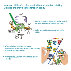 Keybaby Sirènes Créatives 28 Pages Funny Faces Sticker et Livres de <span class=keywords><strong>Coloriage</strong></span> pour Enfants - Product Image 4