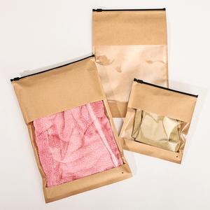 ถุงซิปล็อคพลาสติกสีน้ำตาลคราฟท์แบบรีไซเคิลได้ สำหรับใส่เสื้อผ้า เช่น กางเกงยีนส์ เดรส เสื้อยืด เสื้อฮู้ด พร้อมหน้าต่างใส - Product Image 5