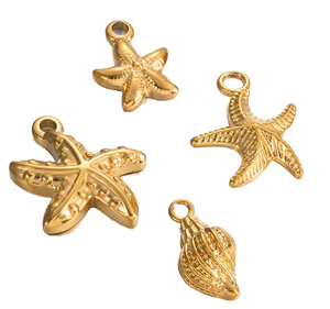 Breloques en forme d'étoile de mer en acier inoxydable, style vintage, pendentifs unisexes, accessoires de bijoux tendance pour la fabrication de bijoux - Product Image 6