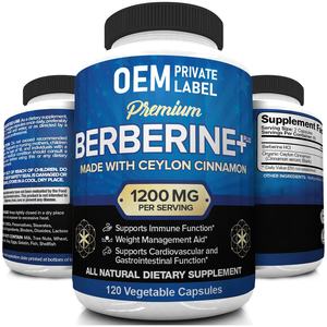 La berbérine HCL 1200mg <span class=keywords><strong>plus</strong></span> de qualité supérieure personnalisée La cannelle de Ceylan biologique favorise le métabolisme du <span class=keywords><strong>glucose</strong></span> Supplément de berbérine HCI - Product Image 1