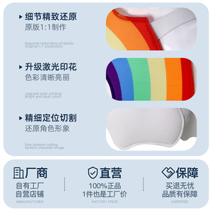 <b>Rainbow</b> Sponge Suit Childrens Cosplay Costume Milk Silk Printed Stage Performance Wear For Kids - Product Image 3