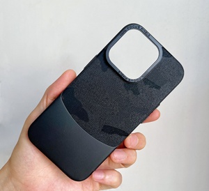 Zenos Classic Iphone15pro Max &amp; Iphone14 Pu Leather PC Splicing Metal Ring Lens Anti-fall Handmade Protective Case - Product Image 3