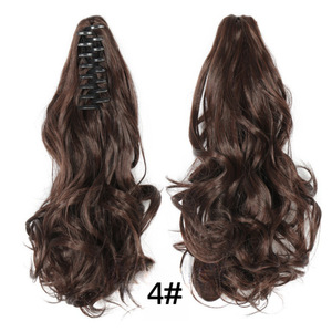 Extensions de queue de cheval synthétiques à grandes boucles, résistantes à la chaleur, avec pince, pour la vente en gros - Product Image 5