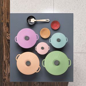 Couvre-aliments universels en silicone réutilisables, antibactériens et écologiques, pour bols, casseroles et poêles, hermétiques pour la cuisine - Product Image 2