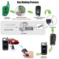 Clé télécommande universelle sans fil Xhorse style DS, 3 boutons, coque de clé de voiture intelligente XNDS00EN pour outil de clé VVDI