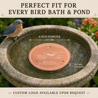 Disque de purification d'eau en cuivre pur pour bain d'oiseaux, 10 cm, gravé au laser, accessoire de décoration extérieure pour jardin