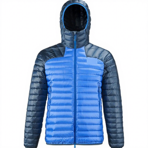 Chaqueta Acolchada con Capucha para Hombre, Diseño Color Block, Relleno de Plumón, Cierre de Cremallera, Resistente al Viento, Estilo Deportivo, Corte Regular, para Invierno - Product Image 4