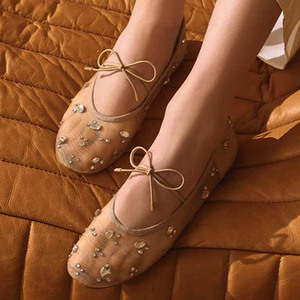 Factory Price Comfortable Anti-Slippery Indoor/Outdoor <b>Flat</b> Sandals <b>Pointed</b> Autumn Office Work Ballet Use Breathable Mesh Casual - Product Image 5