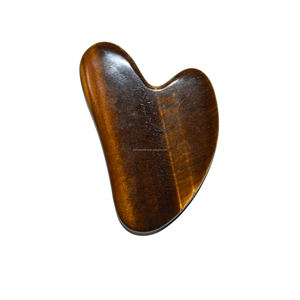 Outil de massage facial en forme de cœur en œil de tigre naturel pour la beauté, outil de grattage, thérapie, lifting du visage, soin de la peau, personnalisé - Product Image 3