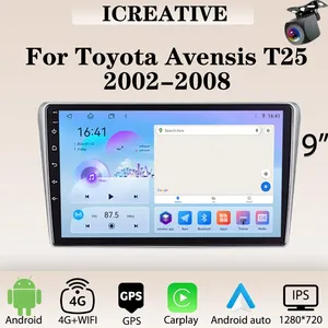 Автомагнитола Android для <span class=keywords><strong>Toyota</strong></span> <span class=keywords><strong>Avensis</strong></span> T25 2002-2008 Carplay мультимедийный плеер 2din стерео Autoaudio головное устройство 9 дюймов навигация GPS - Product Image 2