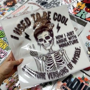 Adesivos de Transferência Térmica DTF de Vinil Personalizados para Páscoa, de Alta Elasticidade, com Caveira e Strass, para Camisetas - Atacado - Product Image 3