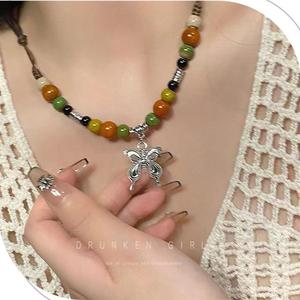 Venta al por mayor de collares de mariposa de estilo étnico <span class=keywords><strong>chino</strong></span> nicho estilo antiguo cadenas largas de suéter cadenas de clavícula tejidas - Product Image 5