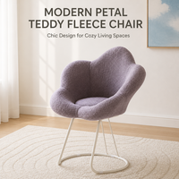Fauteuil pivotant confortable et contemporain en polaire Teddy, imperméable, hauteur réglable, chaise de bureau moderne en forme de nuage pour chambre à coucher, maquillage et travail