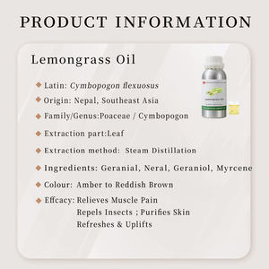 Óleo Essencial de Capim-Limão Orgânico para Difusor, Repelente de Mosquitos |   Óleo de Capim-Limão 1kg - Extrato 100% Natural de Folhas de Cymbopogon Citratus - Product Image 2