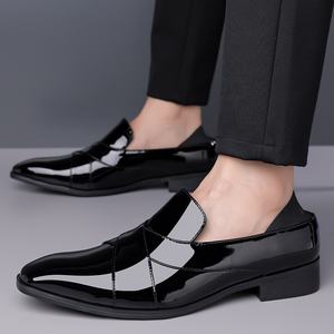 Para <span class=keywords><strong>Amazon</strong></span>, superventas, zapatos de vestir formales de negocios para hombres, Oxfords, estilo británico, brillante, informal, transpirable, sin cordones - Product Image 4