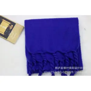 Manufactory ODM Warm And Soft Multi Checked Heavy Brushed Fuzzy Winter Shawls Pashmina Polyester Cashmere Scarf With Tassel