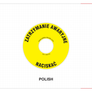 Botón de Parada de Emergencia AGS, Resistente al Agua, a los Arañazos y al Calor, con Acabado Mate y Etiqueta 3M - Product Image 1