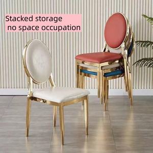Hot bán giá rẻ Vàng Stackable thiết kế PU da Nhung Vòng trở lại sắt khách sạn ghế tiệc tổ chức sự kiện khách sạn ghế - Product Image 3