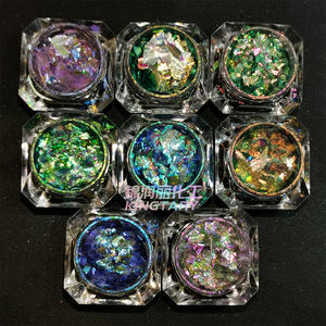 Cosmetische Regenboog Super Ultra Transparant Aurora Kameleon Vlokken Chroom Nail Art Pigment - Product Image 6