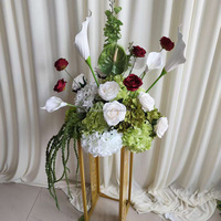 Hochzeitsblumenarrangements MoKtong Moderne Seiden-Grüne Hortensie 70cm Weiße Calla-Lilie Blumenball für Jubiläumsfeier