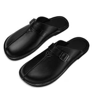 Sandales sur mesure d'usine, bout <span class=keywords><strong>fermé</strong></span>, chaussures sur mesure pour hommes, pantoufles en cuir véritable, grande taille, chaussures décontractées pour hommes faites à la main, cuir véritable - Product Image 5