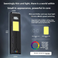 Mini lampe torche LED COB puissante, 7 modes, lampe de poche EDC avec recharge USB, clip magnétique pratique pour la poche, idéale en cas d'urgence