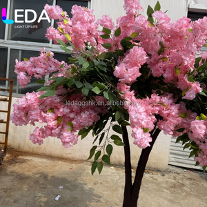Arbre à fleurs de cerisier artificiel sur mesure LEDA, grand modèle, en soie artificielle rose et blanche, plantes artificielles pour décoration de mariage - Product Image 2
