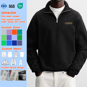 <span class=keywords><strong>Felpe</strong></span> con <span class=keywords><strong>Zip</strong></span> a un Quarto Personalizzate con Logo Ricamato, in Cotone Pesante, Pullover Streetwear Oversize, Vestibilità Ampia, Felpa con <span class=keywords><strong>Mezza</strong></span> <span class=keywords><strong>Zip</strong></span> - Product Image 1