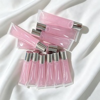 Ensemble d'huiles à lèvres transparentes aromatisées aux fruits, personnalisables avec logo, hydratantes, baumes à lèvres liquides brillants, véganes, marque privée
