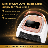 Pengering Kuku Mewah Logo Kustom Panel Berlian Trim Emas 30 Lampu LED UV Sensor Inframerah Tiga Pengaturan Waktu Alas Magnetik untuk Grosir