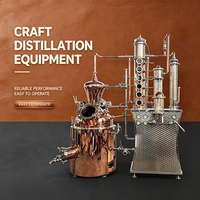 Équipement de distillation de whisky, gin et rhum 200L en cuivre rouge, chauffage à vapeur, alambic d'alcool, machine de distillerie avec PLC et garantie CIP