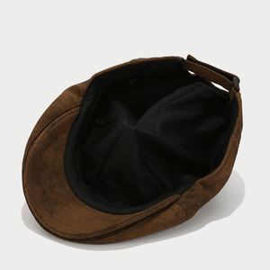 Gorro Newsboy Retro de Moda en Gamuza de Color Sólido para Hombre y Mujer, Boina Casual Británica para Otoño e Invierno - Product Image 3