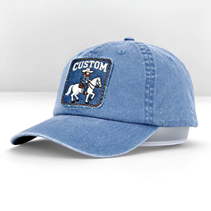 Casquette de baseball 6 panneaux en jean délavé avec <span class=keywords><strong>logo</strong></span> personnalisé brodé en 3D, visière incurvée, style décontracté et sportif pour homme - Product Image 1