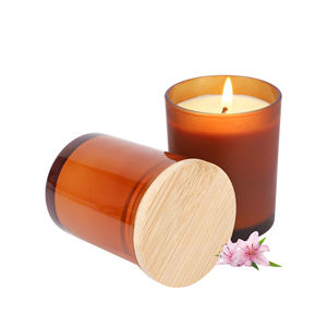 Tarro de vela de vidrio vacío de lujo brillante Negro Blanco 10,5 oz con tapa para hacer velas reciclable - Product Image 1