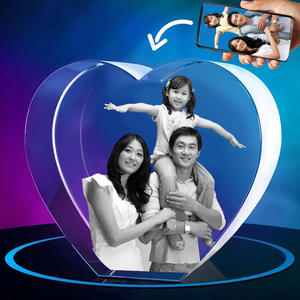 صورة مخصصة ثنائية أو ثلاثية الأبعاد محفورة داخل الكريستال مع صورتك (هدية عيد ميلاد، للحيوانات الأليفة، هدية زفاف، عيد الأم، إلخ) - Product Image 4