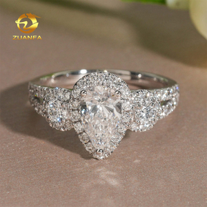 <span class=keywords><strong>Bague</strong></span> de <span class=keywords><strong>fiançailles</strong></span> en <span class=keywords><strong>or</strong></span> <span class=keywords><strong>blanc</strong></span> 14 carats sur mesure, certifiée IGI, pour femme, magnifique, avec un diamant de laboratoire de 1 carat en forme de poire - Product Image 1