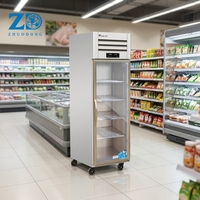Réfrigérateur-congélateur professionnel en acier inoxydable de 1,8 m à double température, refroidissement direct, 2 portes, plan de travail, grande capacité, sous comptoir
