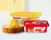 Boîte à beurre en plastique rectangulaire Iml pour étaler le fromage et les cacahuètes