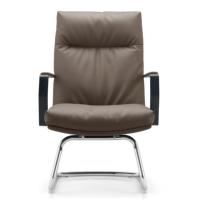 Chaises de conférence de bureau en gros stables fixes en cuir luxueux de visiteur de dos moyen pour le bureau sans roues