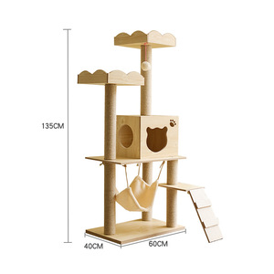 Árbol para Gatos de Madera de Alta Calidad, Diseño Moderno, Hecho a Mano, Excelente Opción, con Rascador para Gatos, Juguete para Mascotas, Venta al por Mayor - Product Image 3