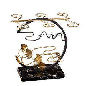 Porte-verres moderne en fil de fer et laiton Jinshan, support pour jusqu'à 4 verres, ensemble d'ornements pour la maison - Product Image 1