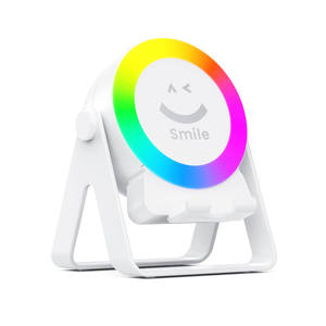 Nuovo Supporto per Telefono Cellulare Wireless a Induzione Stereo 2026, Mini Altoparlante Portatile da Scrivania con LED RGB - Product Image 2