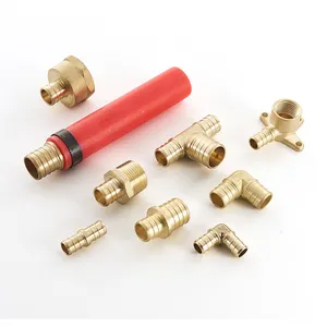 Pex Fittings 1/2 Inch 90 Degree Elbow Crimp Fitting 1/2" PEX F1807 To 1/2" PEX F1807 Adapter Lead Free Brass